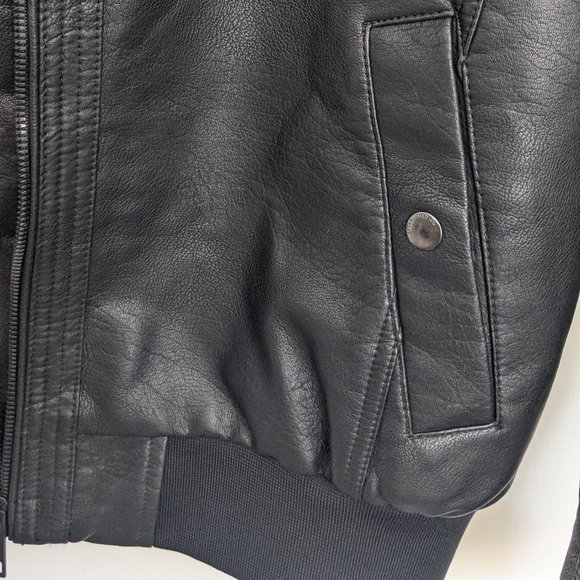 Brave Soul Faux Leather Biker Jacket. Black. Large - Picture 4 of 6